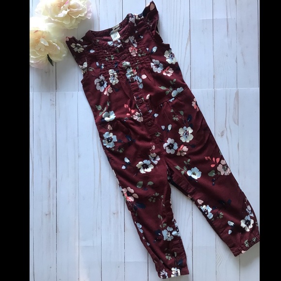 GAP Other - Baby Gap Maroon Floral Romper